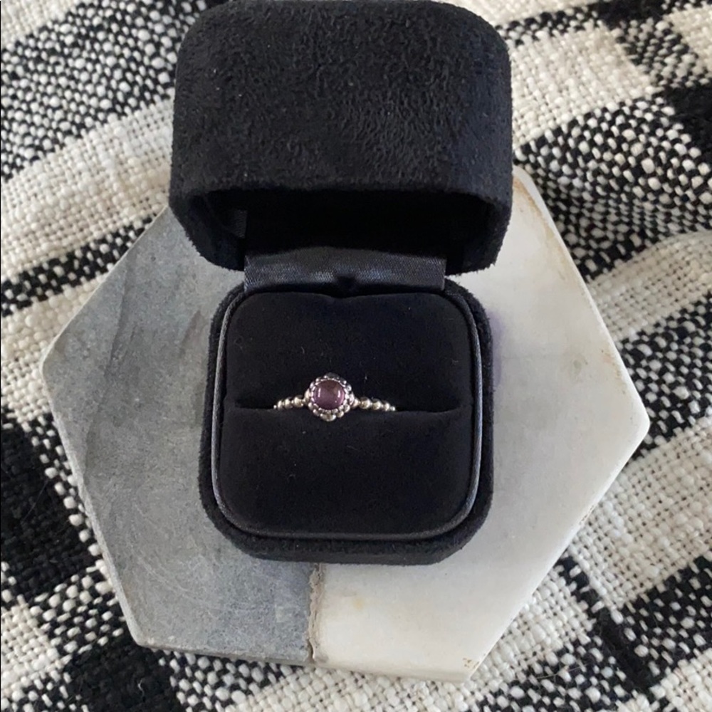 Purple stone Pandora ring